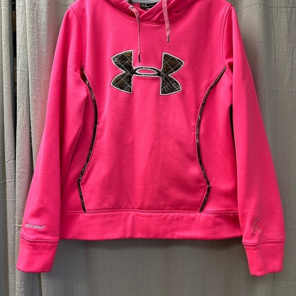Under Armour/UA Storm Performance Pullover Hoodie Camouflage Logo/Breast Cancer - Picture 1 of 13